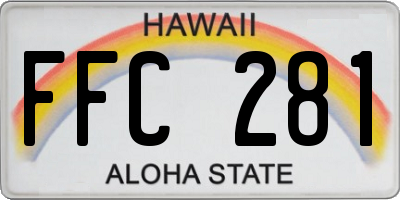 HI license plate FFC281