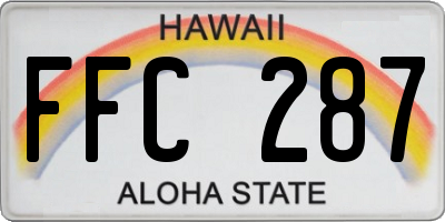 HI license plate FFC287