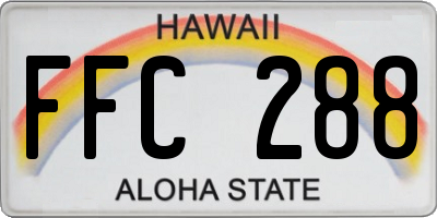HI license plate FFC288