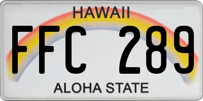 HI license plate FFC289