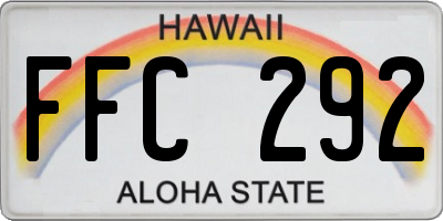 HI license plate FFC292