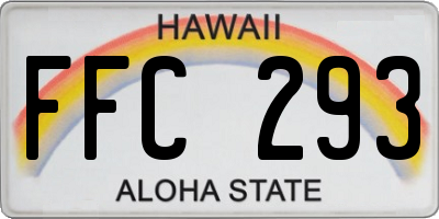 HI license plate FFC293