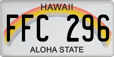 HI license plate FFC296
