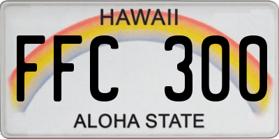 HI license plate FFC300