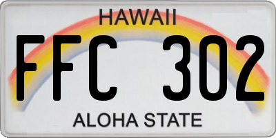 HI license plate FFC302