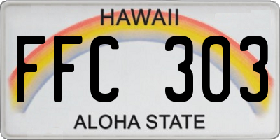 HI license plate FFC303