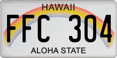 HI license plate FFC304