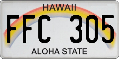 HI license plate FFC305