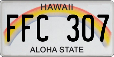 HI license plate FFC307