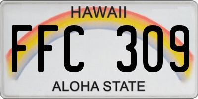 HI license plate FFC309