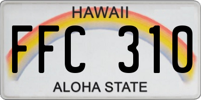 HI license plate FFC310