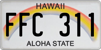 HI license plate FFC311