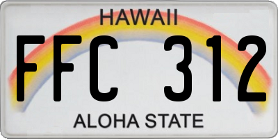 HI license plate FFC312