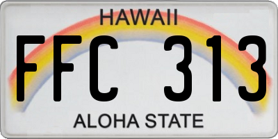 HI license plate FFC313