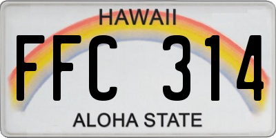 HI license plate FFC314