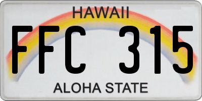 HI license plate FFC315