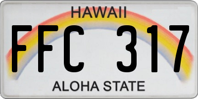 HI license plate FFC317