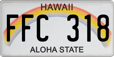 HI license plate FFC318