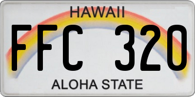 HI license plate FFC320
