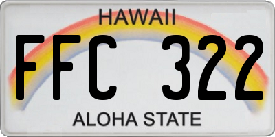 HI license plate FFC322