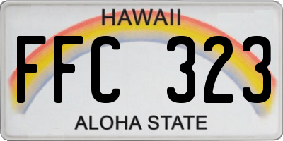 HI license plate FFC323