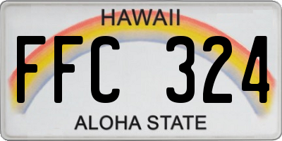 HI license plate FFC324
