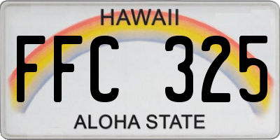 HI license plate FFC325