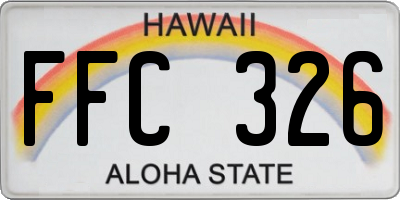 HI license plate FFC326