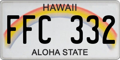 HI license plate FFC332