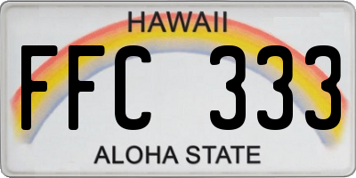HI license plate FFC333