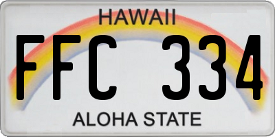 HI license plate FFC334