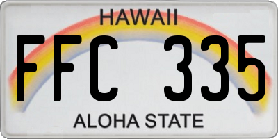 HI license plate FFC335