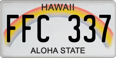 HI license plate FFC337