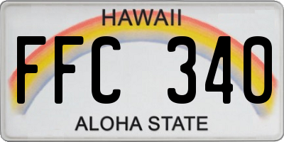 HI license plate FFC340