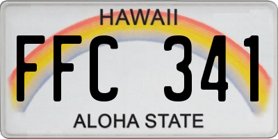 HI license plate FFC341