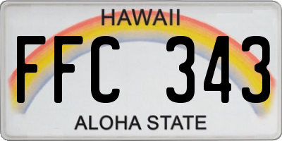 HI license plate FFC343