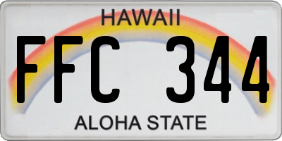 HI license plate FFC344