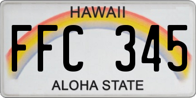 HI license plate FFC345