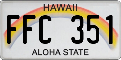 HI license plate FFC351