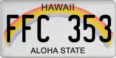 HI license plate FFC353