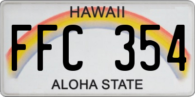 HI license plate FFC354