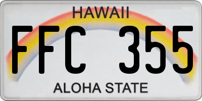 HI license plate FFC355