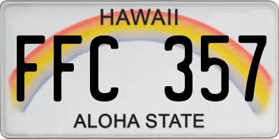 HI license plate FFC357