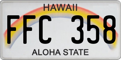 HI license plate FFC358
