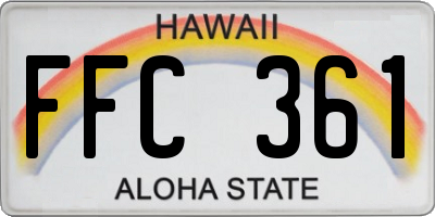 HI license plate FFC361