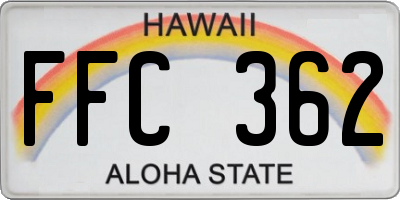 HI license plate FFC362