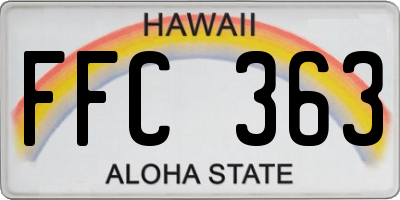HI license plate FFC363