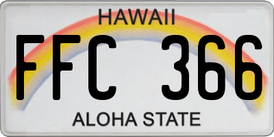 HI license plate FFC366