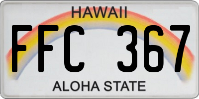 HI license plate FFC367