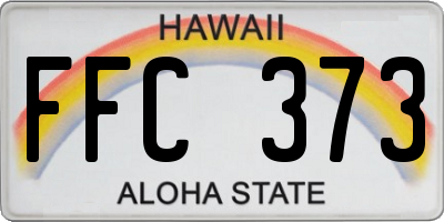 HI license plate FFC373